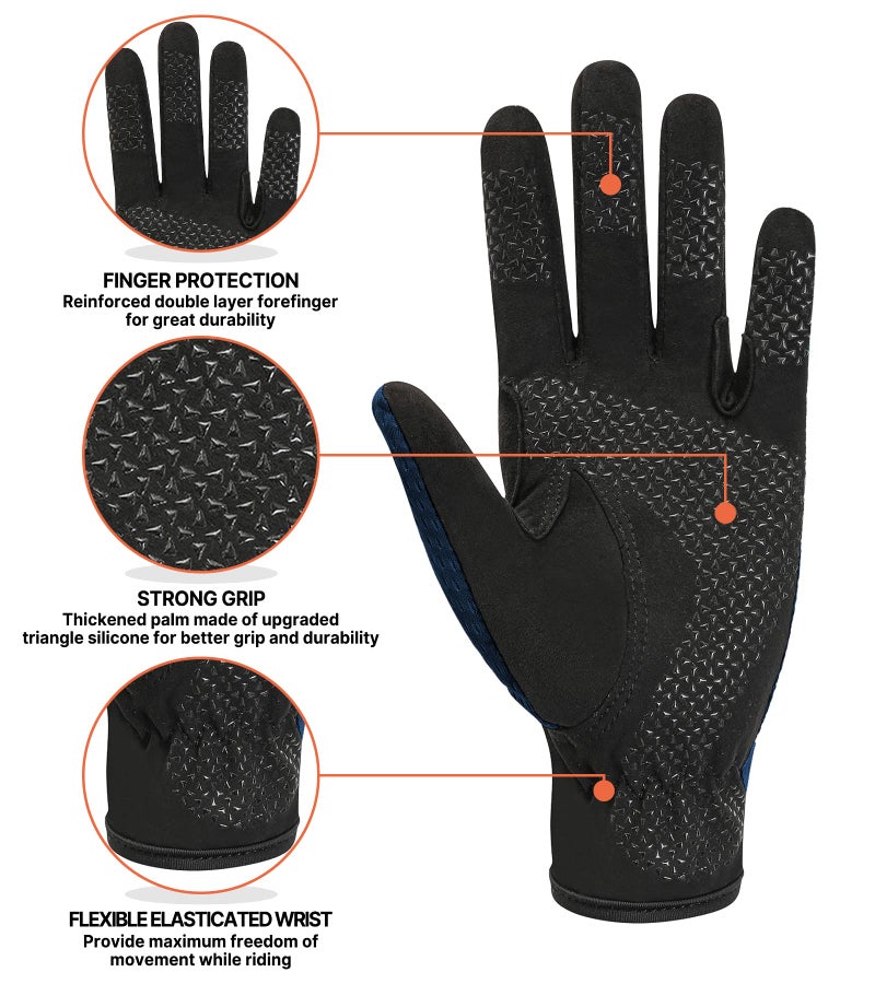 ChinFun Kids Horse Riding Gloves Equestrian Anti Slip Children Horseback Bike Gardening Fishing Cycling Outdoor Activities Riding Gloves Girls Boys Youth - Image 4